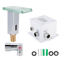 Automatic Sensor Faucet with Solid Brass Motion Activated Construction, Color-Changing High Sensitivity Sensor for Water Temperature Awareness, Easy