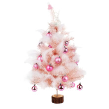 Home Office Holiday Decor, Mini Pink Christmas Tree With LED Lit Small Christmas Tree For Compact Design Portable Artificial Christmas Decoration