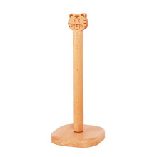Stylish Space-Saving Design for Dining Table Home, Decorative Paper Towel Holder with Rubber Wood Roll Organizer, Stable Base, Easy Assemble Bathroom