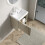 42cm Wall Mounted Vanity White Ceramic Sink Double Doors Open Shelf 4