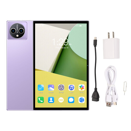 Tablet Android 14 com tela IPS de 10 polegadas, 6 GB de RAM, 32 GB de ROM, Wi-Fi, Bluetooth, câmera dupla, bateria de 6000 mAh de longa duração e