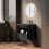 51cm Black Floating Bathroom Vanity Ceramic Sink Shelf Drawer Storage 5