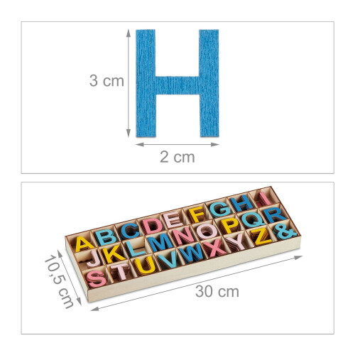 Holz-Bastelbuchstaben-Set, 324-teilig 2