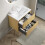61cm Wood Grain Wall Mounted Vanity Ceramic Sink 2 Drawers Cabinet 5