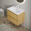 61cm Wood Grain Wall Mounted Vanity Ceramic Sink 2 Drawers Cabinet 6
