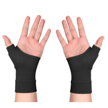 Rękawiczki bez palców z podparciem nadgarstka, 1 para, nylon z wkładką lateksową Black L