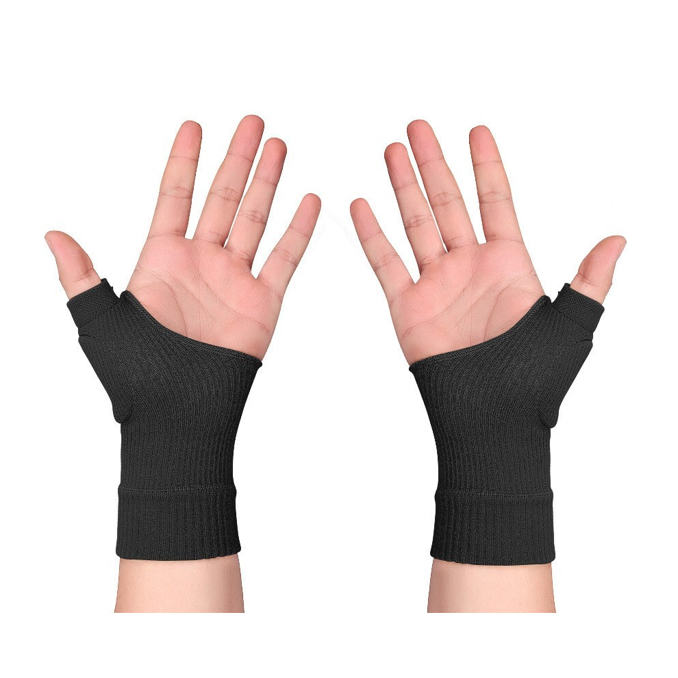 Inf Thumb Gloves, Hand Wrist Support, Fingerless Gloves 1 Pair Black L