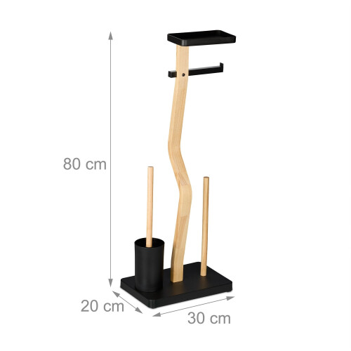 Toilet Roll Holder and Brush Set with Shelf 2