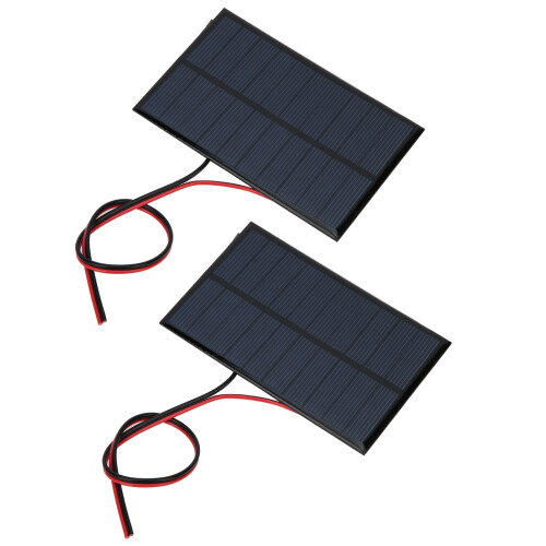 2pcs Mini 5V 250mA Solar Panel System with 30cm Cable, 110x69mm