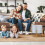 Samt-Pouf-Hocker mit 4 goldenen Metallbeinen 2