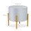 Samt-Pouf-Hocker mit 4 goldenen Metallbeinen 3