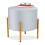 Samt-Pouf-Hocker mit 4 goldenen Metallbeinen 5