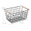 Wire Storage Baskets, Set of 2 with Wooden Handles 3