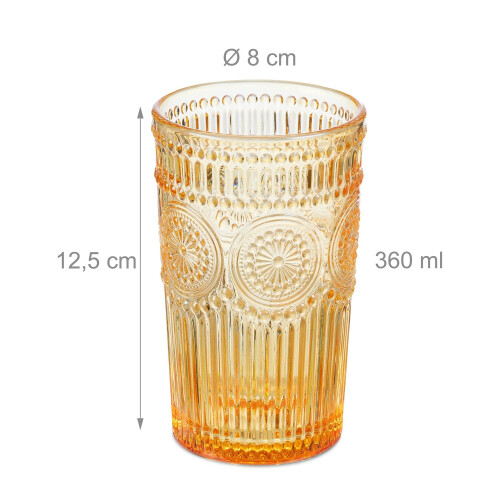 Vintage-Glasbecher, 4er-Set - Elegantes Design 2