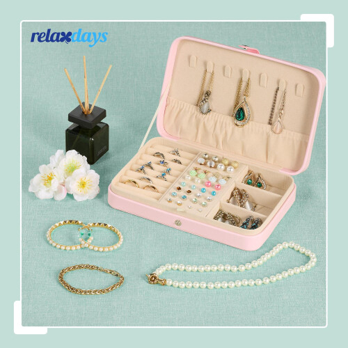 Reise-Schmuck-Organizer, kompakte Box in Lederoptik 1