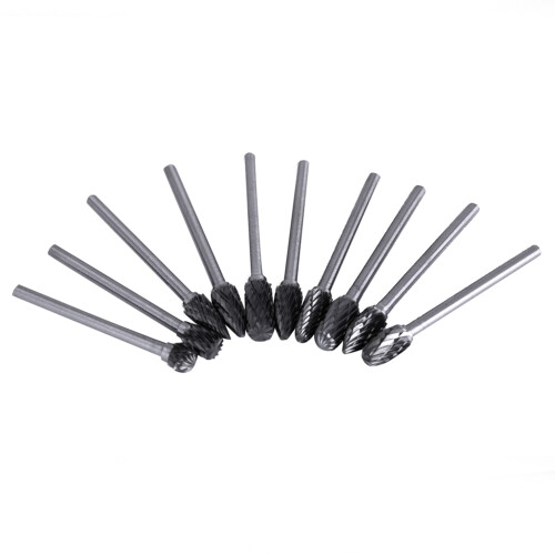 Polishing Bits Set, Adjustable Speed Settings Compatible Double Cut Solid Carbide Burrs for Deburring Tools Metal Carving Wood Engraving Versatile 2
