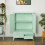 Turquoise Rattan Sideboard - 2 Compartments, 4 Drawers 2