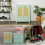 Turquoise Rattan Sideboard - 2 Compartments, 4 Drawers 5
