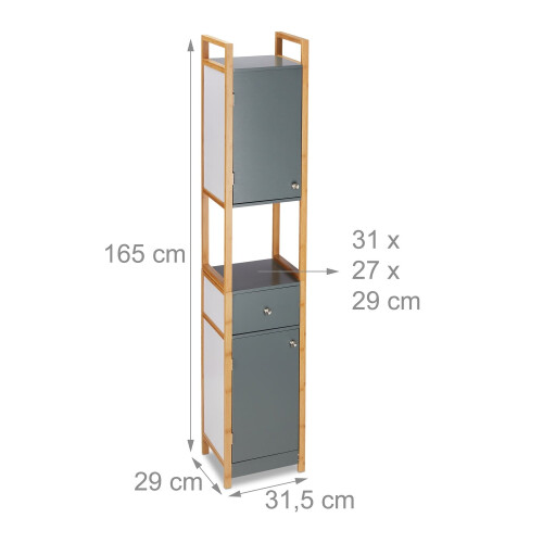 Mueble de baño alto con estantes ajustables 2