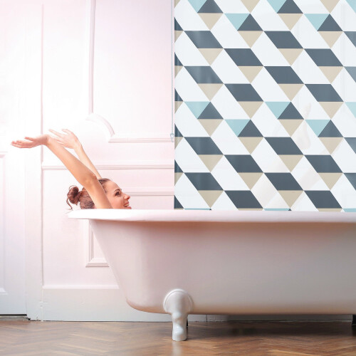 Wasserabweisendes Badrollo, geometrisches Design 1