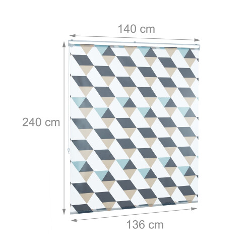Wasserabweisendes Badrollo, geometrisches Design 2
