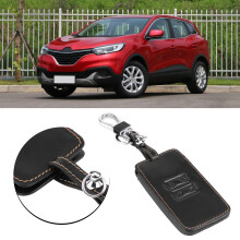 Leather Car Key Fob Case for Renault Kadjar 2016-2017, Black