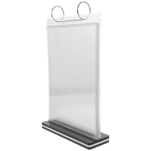 4Pcs Clear Acrylic Flip Card Holders Double-Sided Menu Display Stands 1