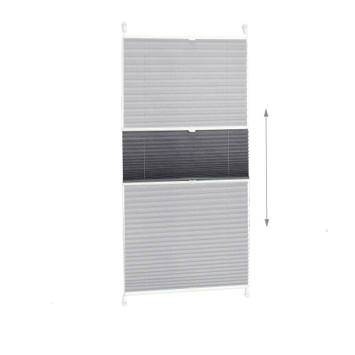 Translucent Grey Pleated Blinds - No Drill, Polyester 2