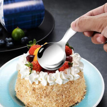 Mini-Servierlöffel aus Edelstahl, runde Löffel mit kurzem Griff für Dips, Zucker, Desserts und Vorspeisen – 1er-Pack