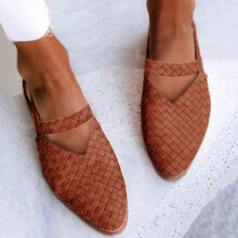 Scarpe basse a punta da donna, scarpe casual intrecciate, sandali comodi e tinta unita, sandali da donna in saldo a meno di 20 dollari, sandali da