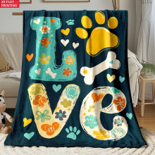 Pet Love Art HD2D flanellfilt – mjuk, varm, 280gsm, 3 storlekar (30x40", 50x60", 60x80"), perfekt för resor, camping, soffa, säng, present