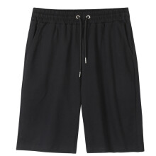 Kinder-Sportshorts aus Baumwolle mit Kordelzug, weiche Jersey-Sportshorts für Jungen und Mädchen, Schwarz, 12-13 Jahre