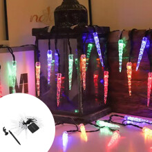 5 meter lange kerstverlichting op zonne-energie, 30 LED's, waterdicht, automatisch aan/uit, wit, geel, meerkleurig, winterse feestdecoratie