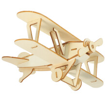 Light Brown Wooden Plane Puzzle Model for Assembly and