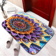 3D Flower6 Αντιολισθητικό χαλί μπάνιου από αφρό μνήμης: Απορροφητικό, στεγνώνει