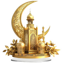 Decorazioni 2D in acrilico per il Ramadan, decorazioni da tavolo in acrilico dorato, adatte per le decorazioni del Ramadan, per la casa e la camera
