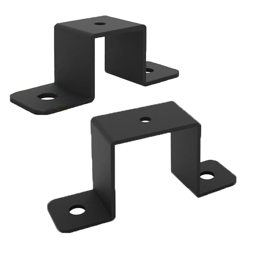 Square Pipe Clamp U Shaped Connector Bracket For Pipes Railings,Carbon Steel,Black,2Pcs Or 4Pcs,Indoor Outdoor Use,Easy Install,Security Enhancement 9482726267799