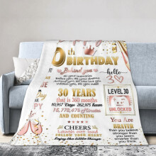 Happy 30th Birthday Pläd Mjuk Fuzzy Fleecefilt För Soffa Bädd Vardagsrumsdekoration (50*60 tum)