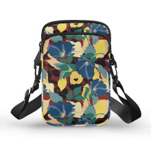 Marineblå blomsterprintede crossbody-tasker med justerbar rem til daglig brug