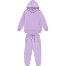 Conjunto de moletom infantil/adolescente de inverno com capuz e mangas compridas.