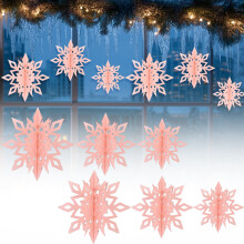 Witte papieren sneeuwvlokornamenten, wanddecoratie en boomversiering voor Kerstmis en de winter, geschikt voor binnen en buiten.