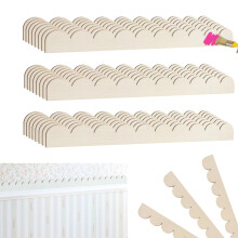 Tragbare, gewellte Zierleiste, 24er-Packung unbehandelte, gewellte Holzleisten, DIY-Schrankleisten für Damen und Herren, 1,6 x 15,8 Zoll