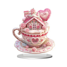 Valentine's Day Acrylic Tabletop Ornament Pink Snow House