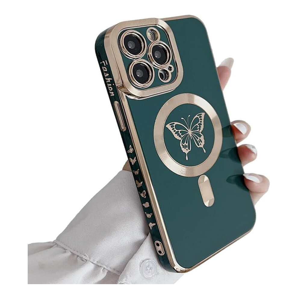 Butterfly Print Bumper Case For Iphone 14 Pro Â Green 913211528013