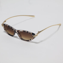 Lunettes de soleil œil-de-chat pour femmes, branches en métal, design ajouré
