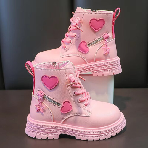 Children's Boots, Single Boots, British Sequin Strap, Side Zipper Short Boots
