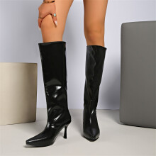 Botas altas hasta la rodilla para mujer Willtoo, impermeables, con tacón bajo y ancho especial.