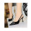 Women's Cutout Bow Leather Pointed Toe High Heel Pumps 1