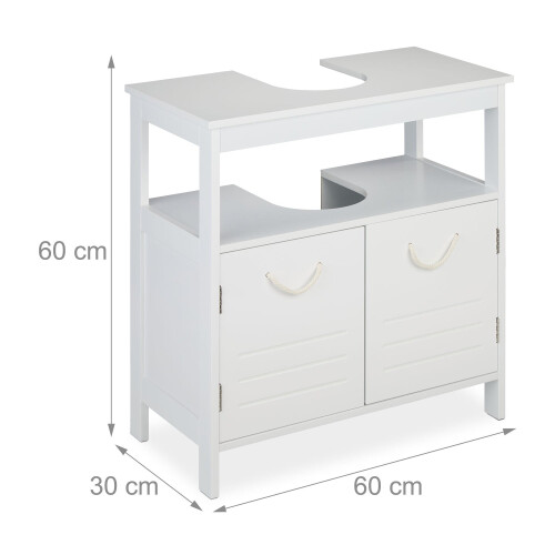 White Bathroom Vanity Unit with Storage Shelves 2