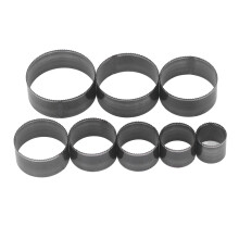 Ronde ponsmatrijzen voor leer, 8-delige set, 25 tot 60 mm, van gelegeerd staal, met scherpe messen die vervorming voorkomen. Gereedschap voor het